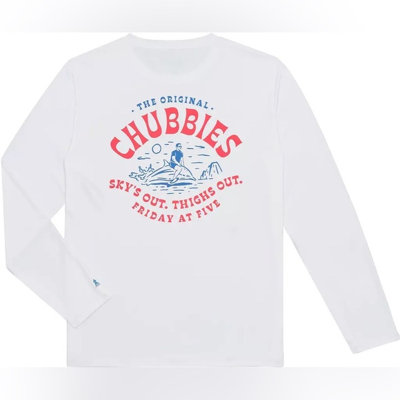 Chubbies Men's Sun Crew Rash Guard in White - Picture 2 of 7